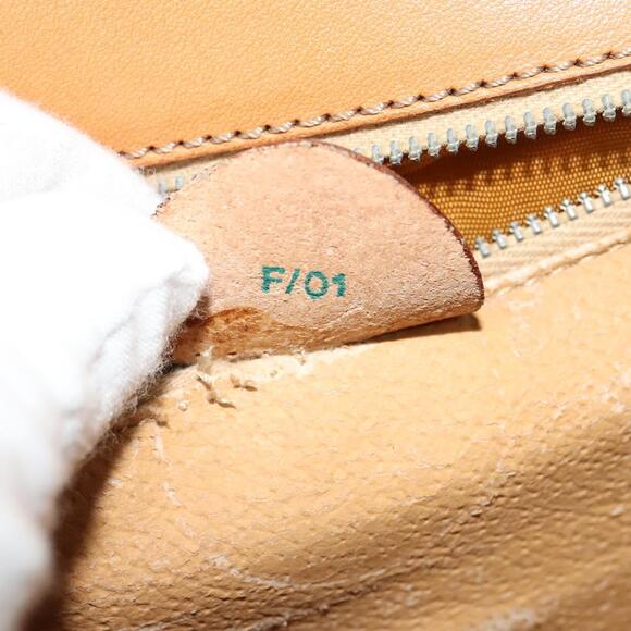 CELINE Macadam Canvas Shoulder Bag Pvc Leather Brown Gold - Picture 13 of 13